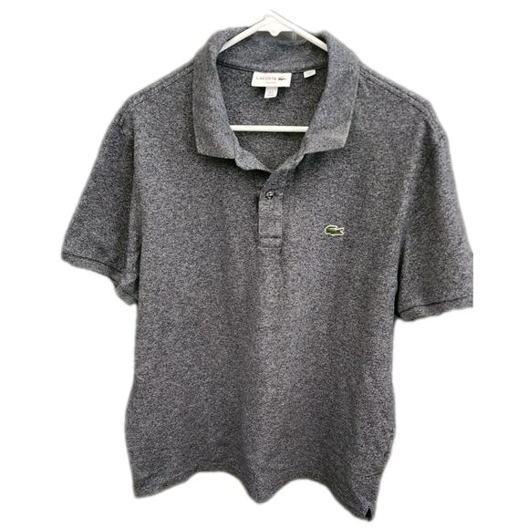 Lacoste Mens XXL Slim Fit Short Sleeve Knit Polo Heather Dark Gray - Picture 1 of 6